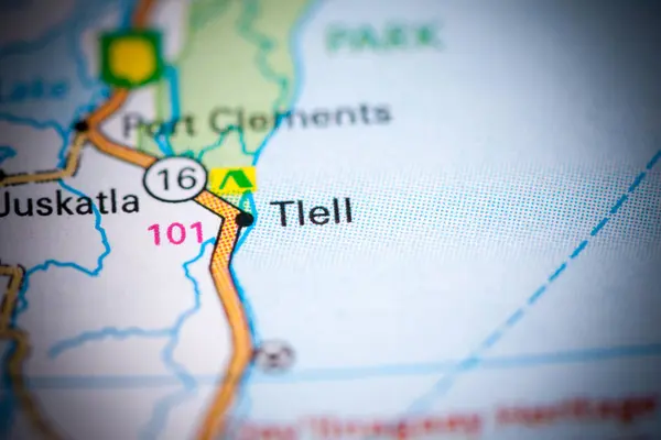 Tlell Canadá Sobre Mapa — Fotografia de Stock