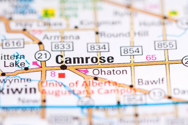 Camrose. Canada on a map.