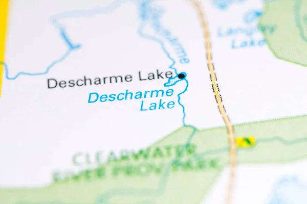 Descharme Lake. Canada on a map.