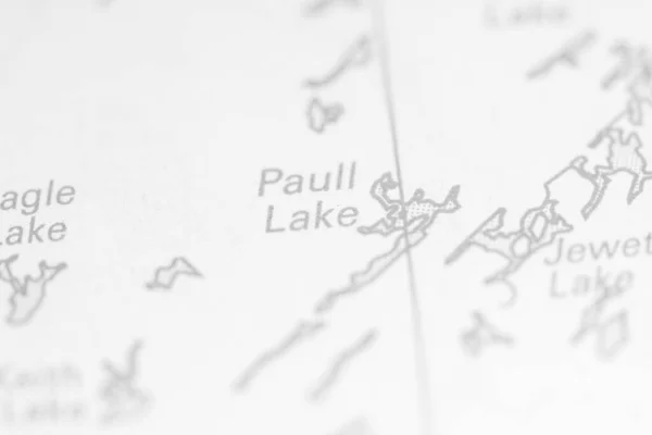 Paullsee Kanada Auf Einer Karte — Stockfoto