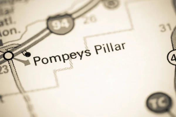 Pompeys Pillar Montana Mapě — Stock fotografie