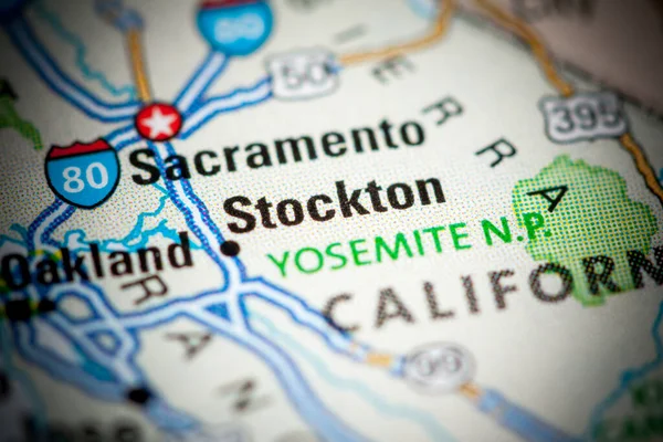 Stockton Usa Mapě — Stock fotografie