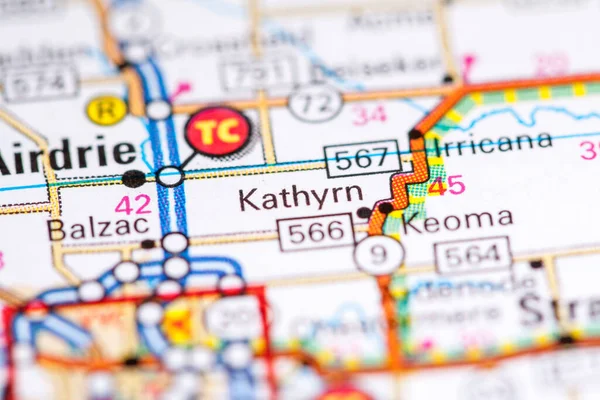 Kathyrn Canadá Mapa — Foto de Stock