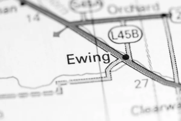 Ewing Nebraska Eua Sobre Mapa — Fotografia de Stock