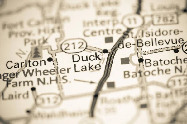 Duck Lake. Canada on a map.