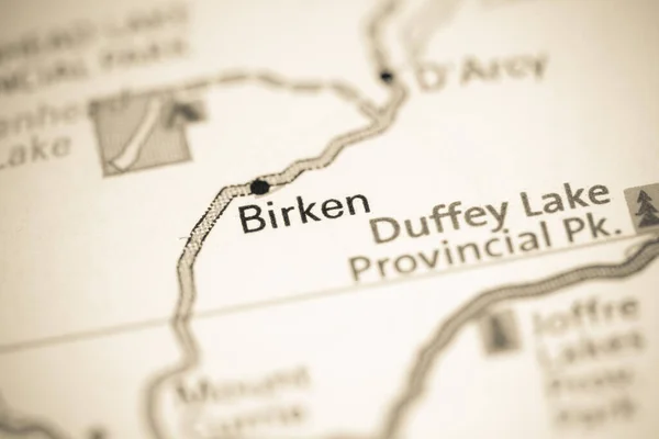 Birken. Canada on a map.