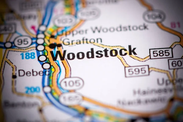 Woodstock Canadá Sobre Mapa — Fotografia de Stock