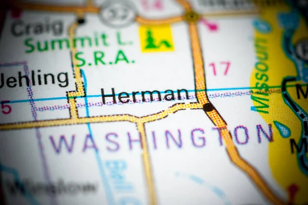 Herman Nebraska Eeuu Mapa — Foto de Stock