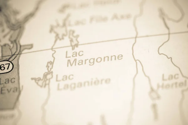 Lac Margonne. Canada on a map.