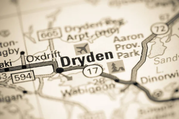 Dryden. Canada on a map.