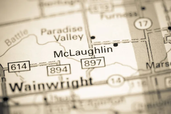 McLaughlin. Canada on a map.