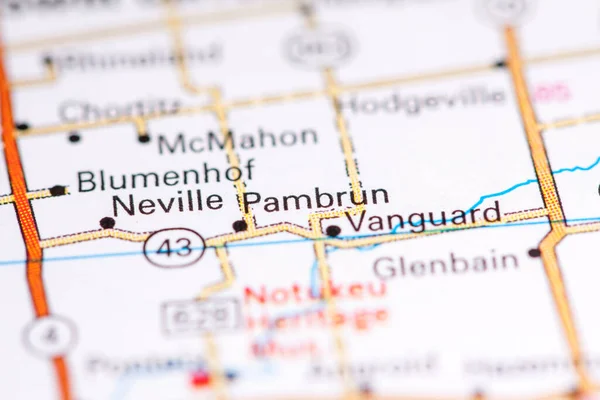Pambrun. Canada on a map.