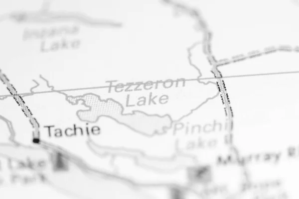 Lago Tezzeron Canadá Mapa — Foto de Stock