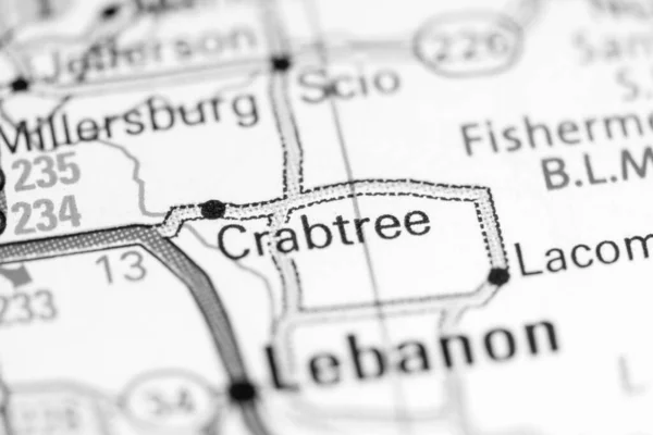 Crabtree Oregon Eua Sobre Mapa — Fotografia de Stock