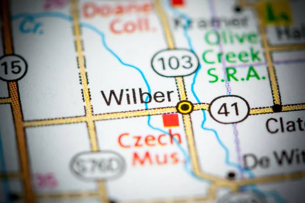 Wilber Nebraska Eeuu Mapa — Foto de Stock