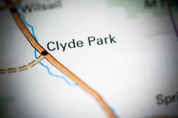 克莱德公园 地图上的蒙大拿 — 图库照片