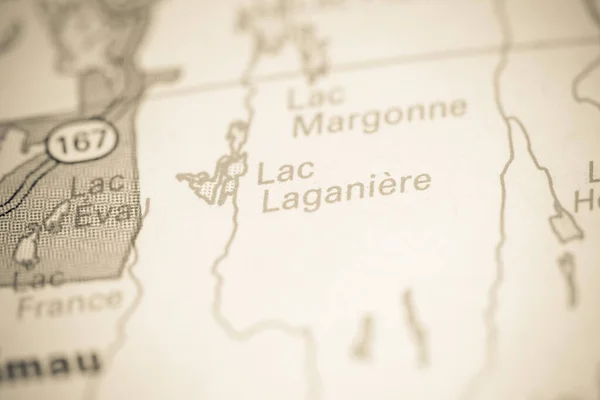 Lac Laganiere Canadá Mapa — Foto de Stock