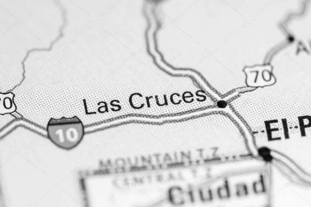Las Cruces. USA on the map.