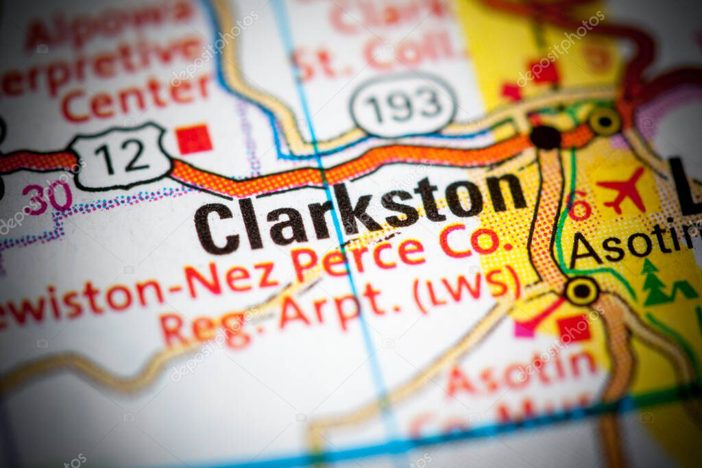 Clarkston. Washington State on a map.