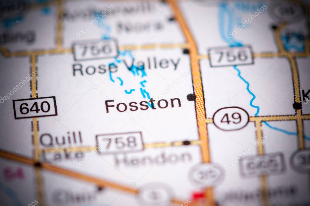Fosston. Canada on a map.