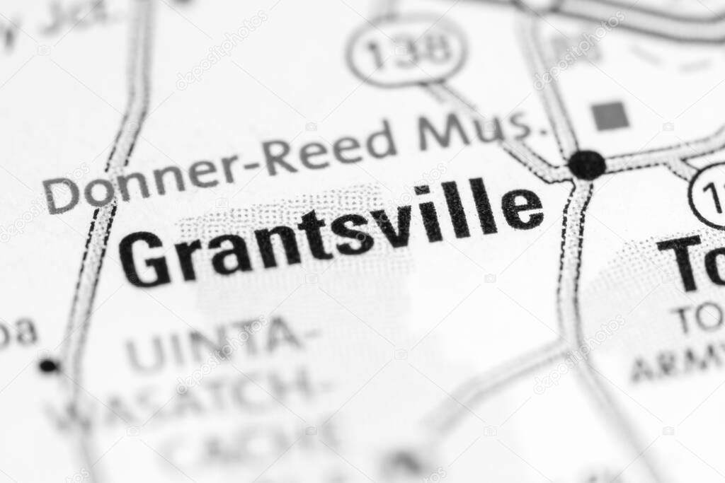 Grantsville. Utah. USA on a map.