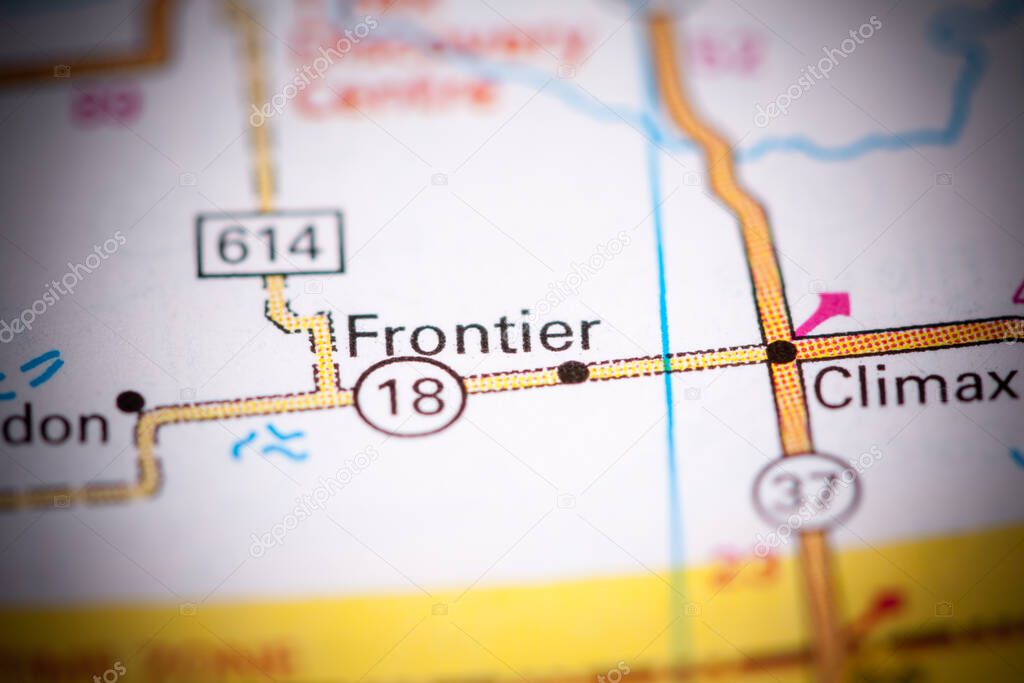 Frontier. Canada on a map.