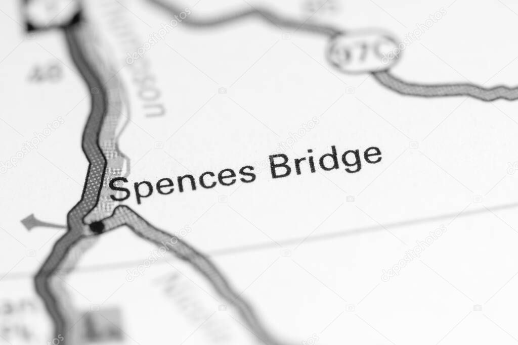 Spences Bridge. Canada on a map.