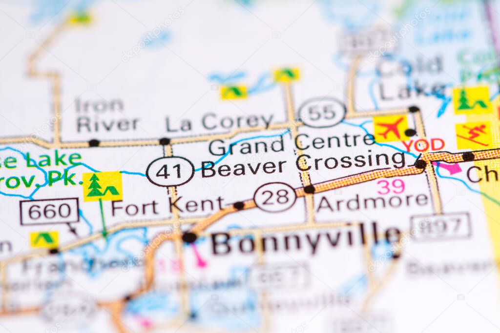 Beaver Crossing. Canada on a map.