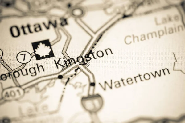 Kingston Kanada Haritada — Stok fotoğraf