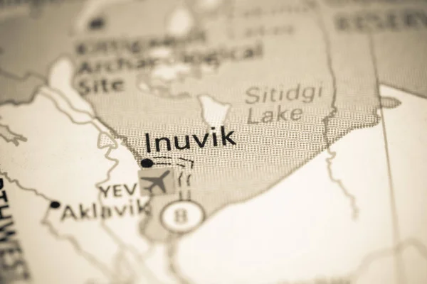 Inuvik Canadá Mapa — Foto de Stock