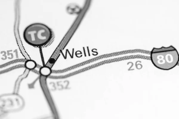 Wells Nevada Eeuu Mapa — Foto de Stock