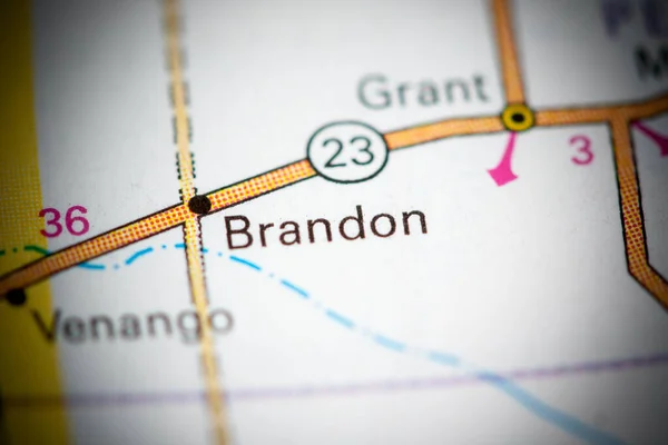 Brandon Nebraska Stati Uniti Una Mappa — Foto Stock