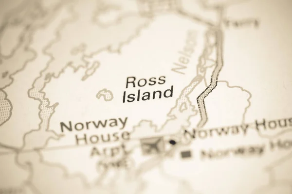 Ross Island Kanada Mapě — Stock fotografie