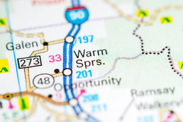 Warme Quellen Montana Auf Einer Karte — Stockfoto