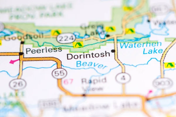 Dorintosh. Canada on a map.