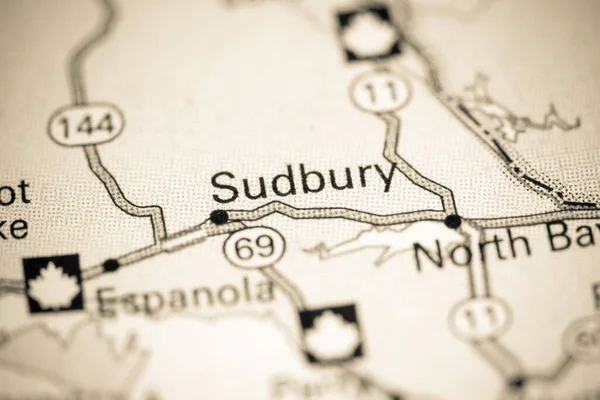 Sudbury. Canada on a map.