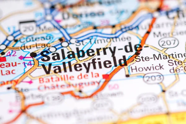 Salaberry de Valleyfield. Canada on a map.
