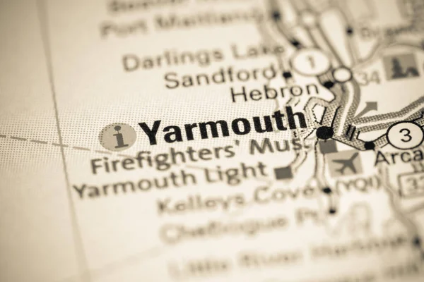 Yarmouth Canadá Sobre Mapa — Fotografia de Stock