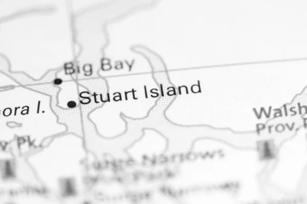 Stuartův Ostrov Kanada Mapě — Stock fotografie