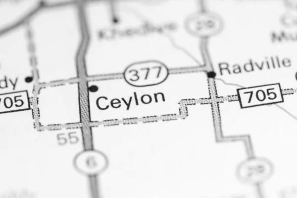 Ceylon Canada Una Mappa — Foto Stock