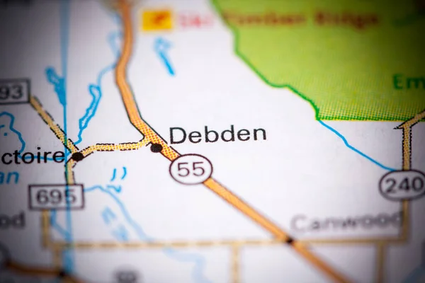 Debden. Canada on a map.