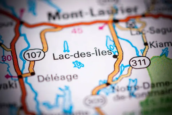 Lac Des Iles Canada Map — Stock Photo, Image
