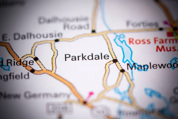 Parkdale Canadá Sobre Mapa — Fotografia de Stock