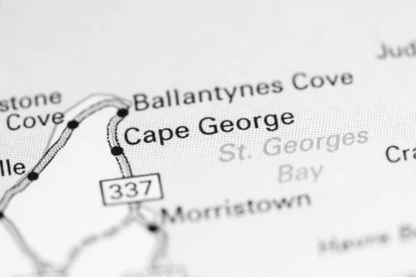 Cabo George Canadá Sobre Mapa — Fotografia de Stock