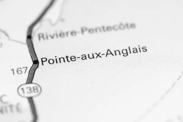 Pointe Aux Anglais Canadá Sobre Mapa — Fotografia de Stock