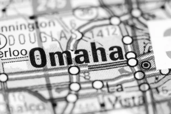 Omaha Nebraska Abd Haritada — Stok fotoğraf