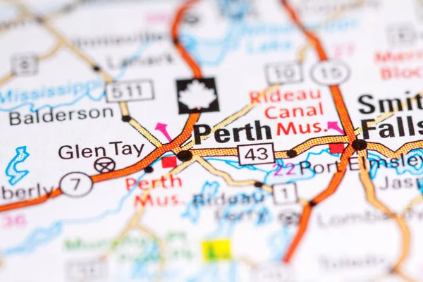Perth. Canada on a map.