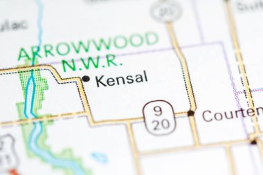 Kensal. North Dakota. USA on a map. clipart