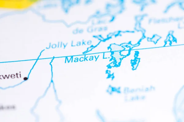 Mackay Lake. Canada on a map.