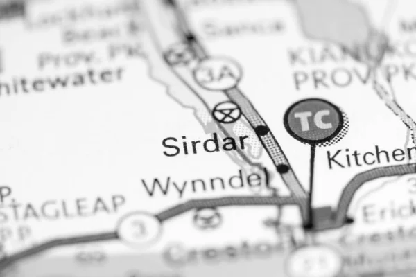 Sirdar. Canada on a map.